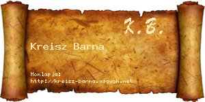 Kreisz Barna névjegykártya