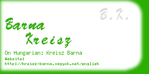 barna kreisz business card